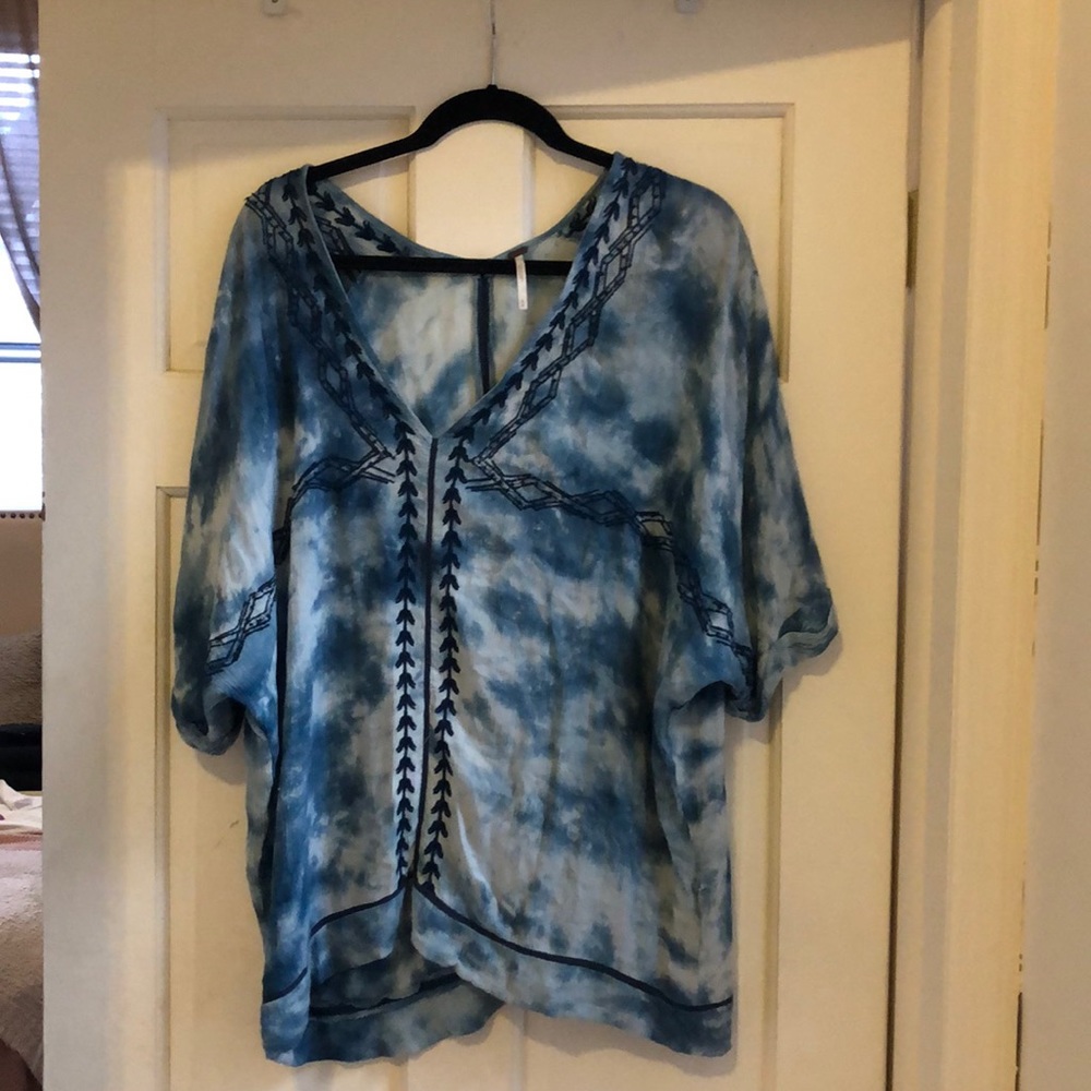Free people blue tie dye tunic top